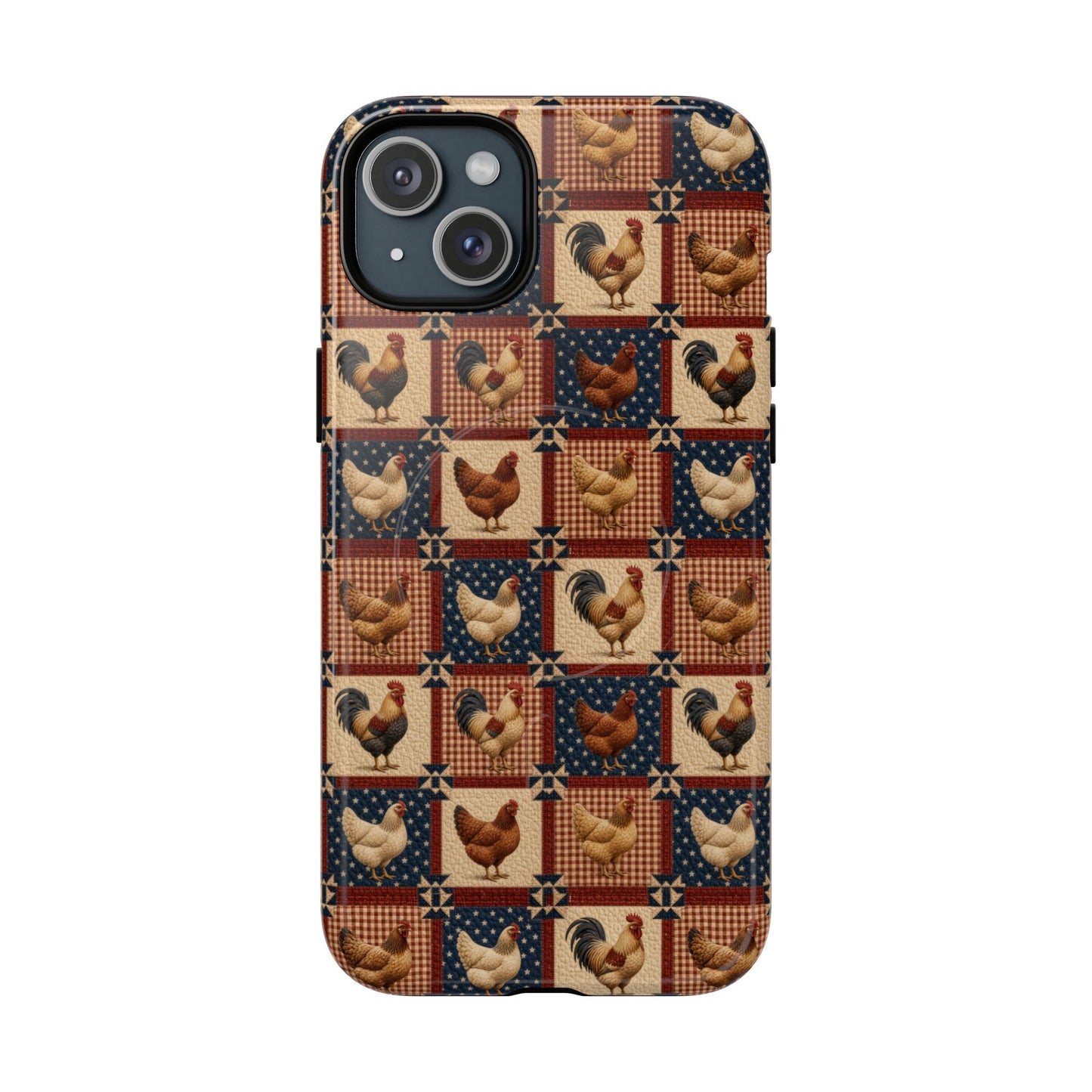 Patriotic Chicken Patchwork Magnetic Case