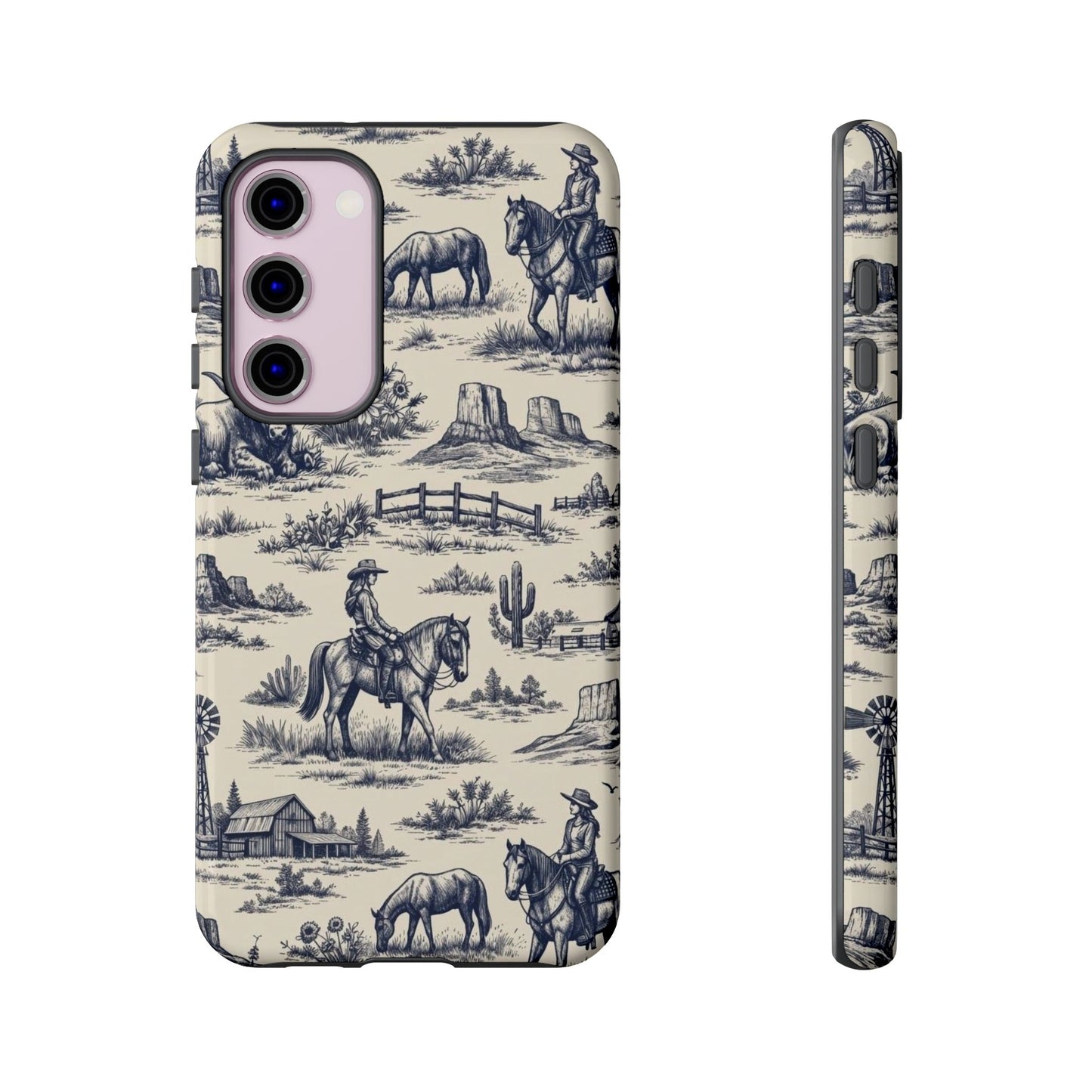 Western Toile Navy Tough Case