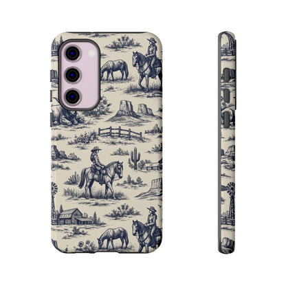 Western Toile Navy Tough Case
