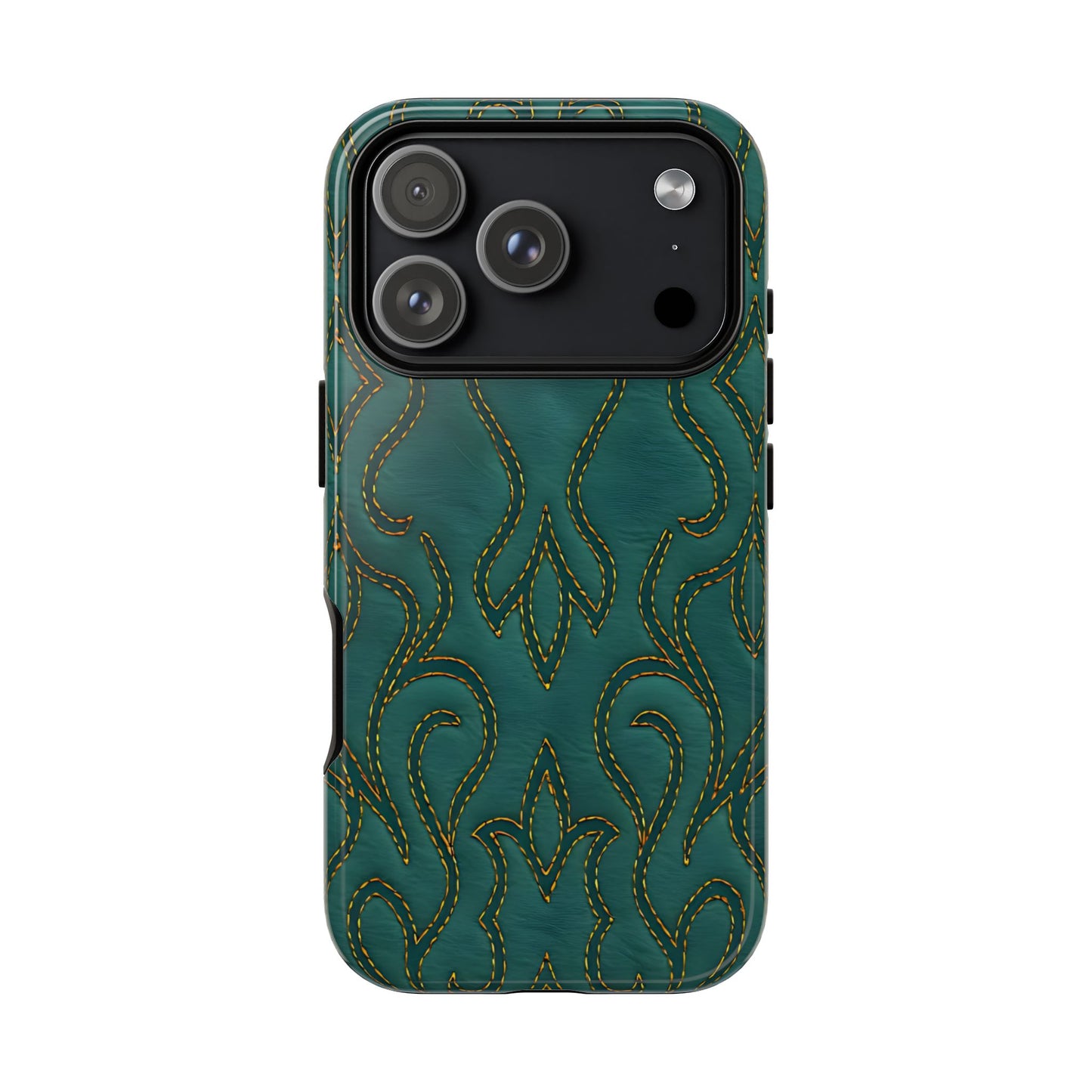 Faux Tooled Teal Stitch Tough Case