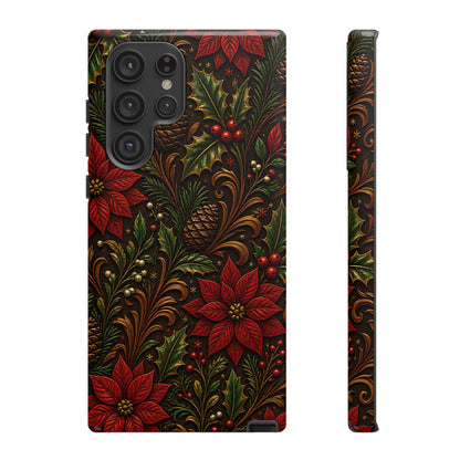 Carved Christmas Holly Tough Case