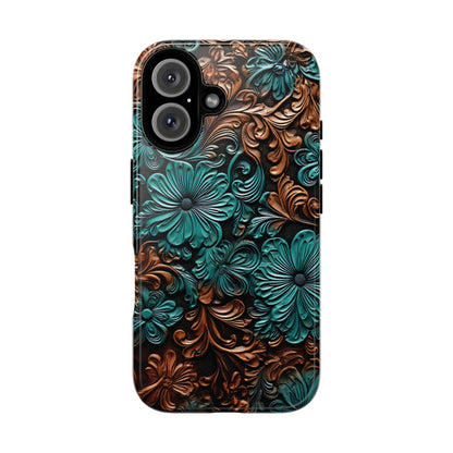Faux Tooled Floral Tough Case