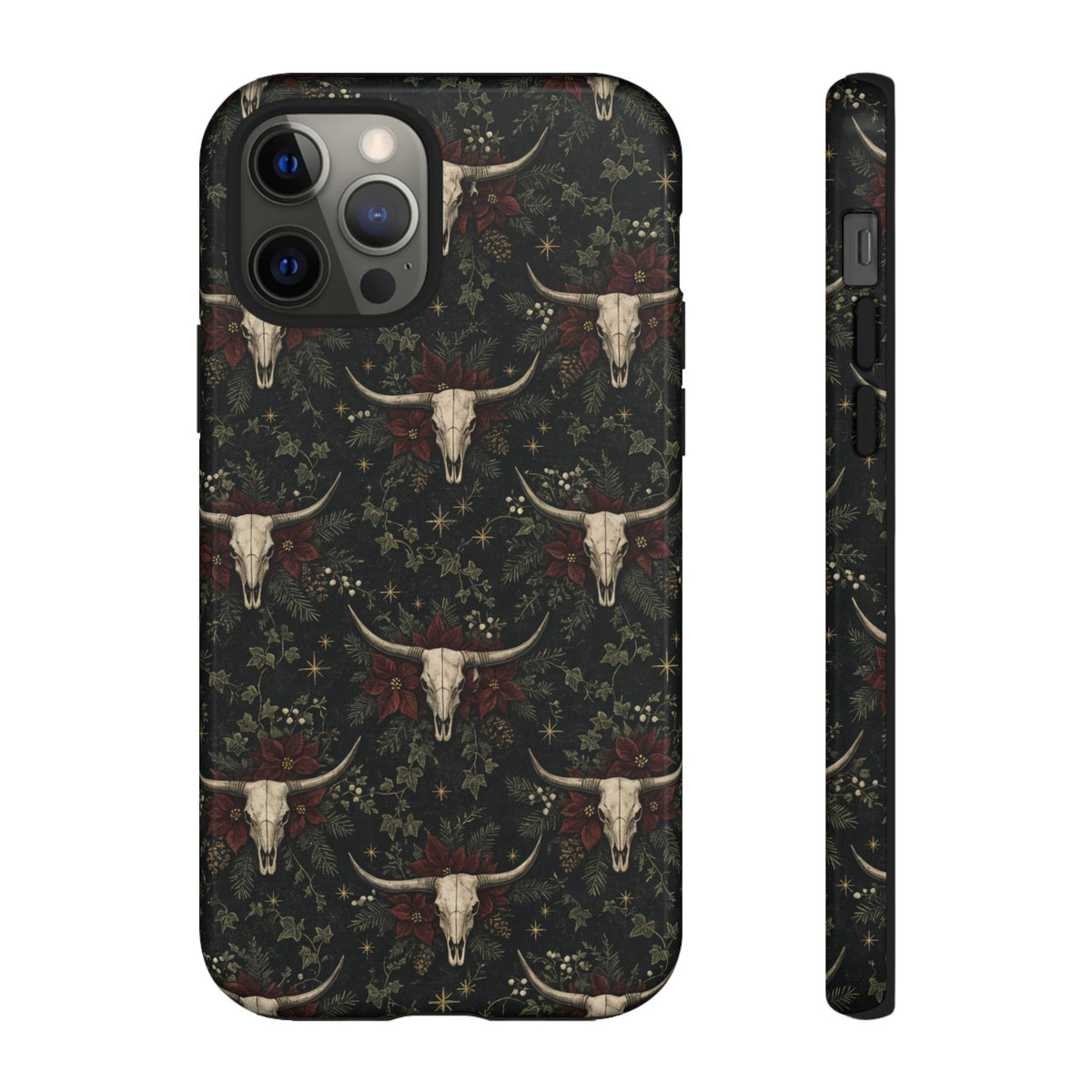 Midnight Skull Poinsettia Tough Case