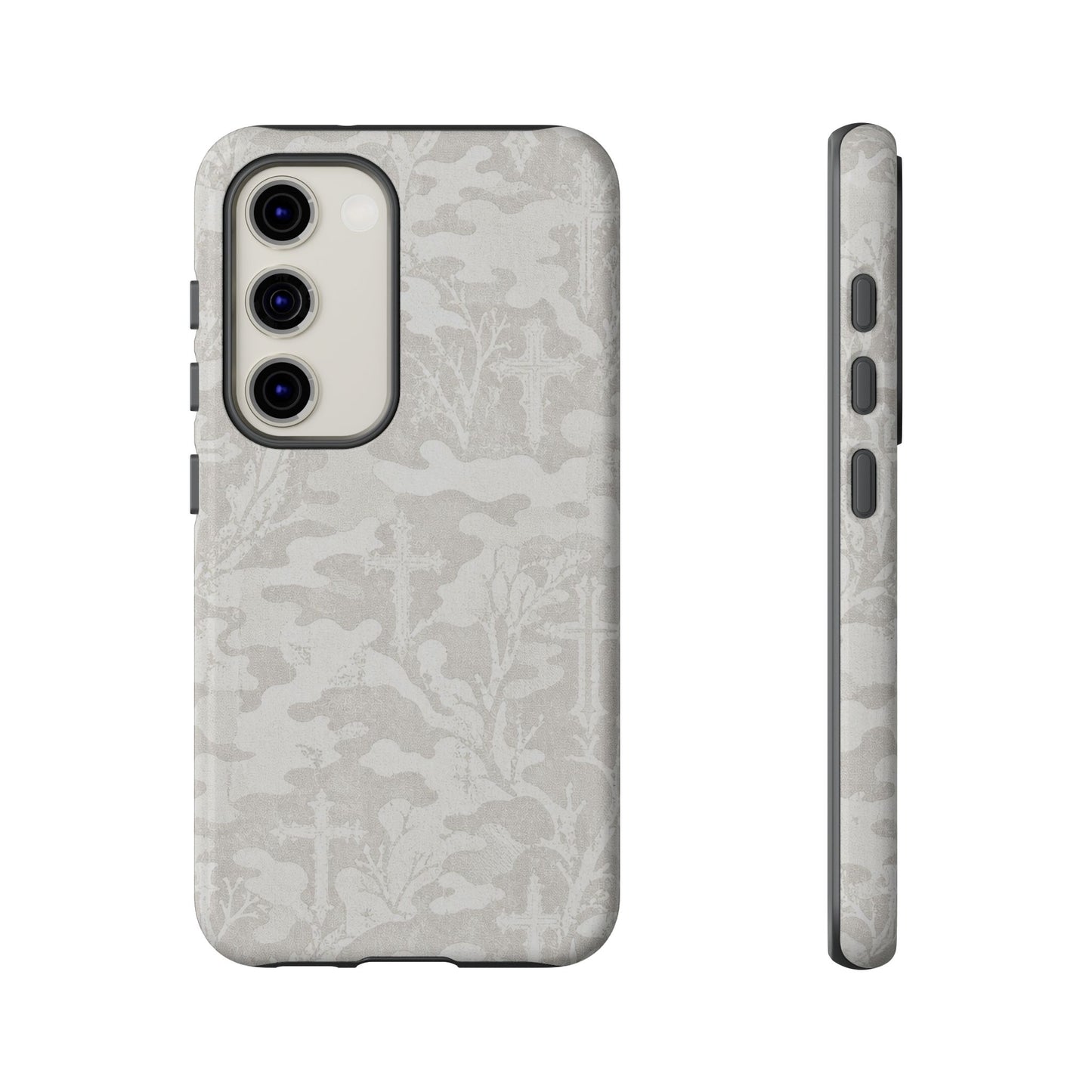 White Camo Cross Tough Case