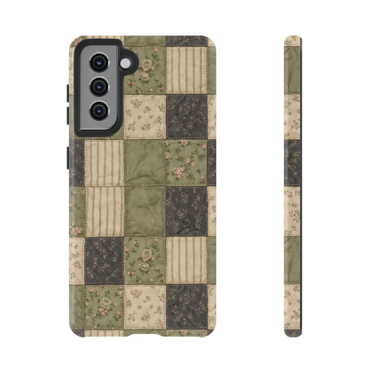 Sage Floral Patchwork Tough Case