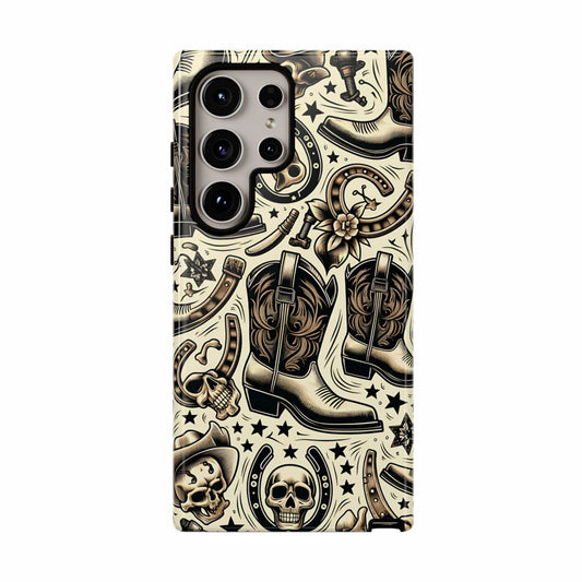 Skulls Boots Horseshoes Phone Case