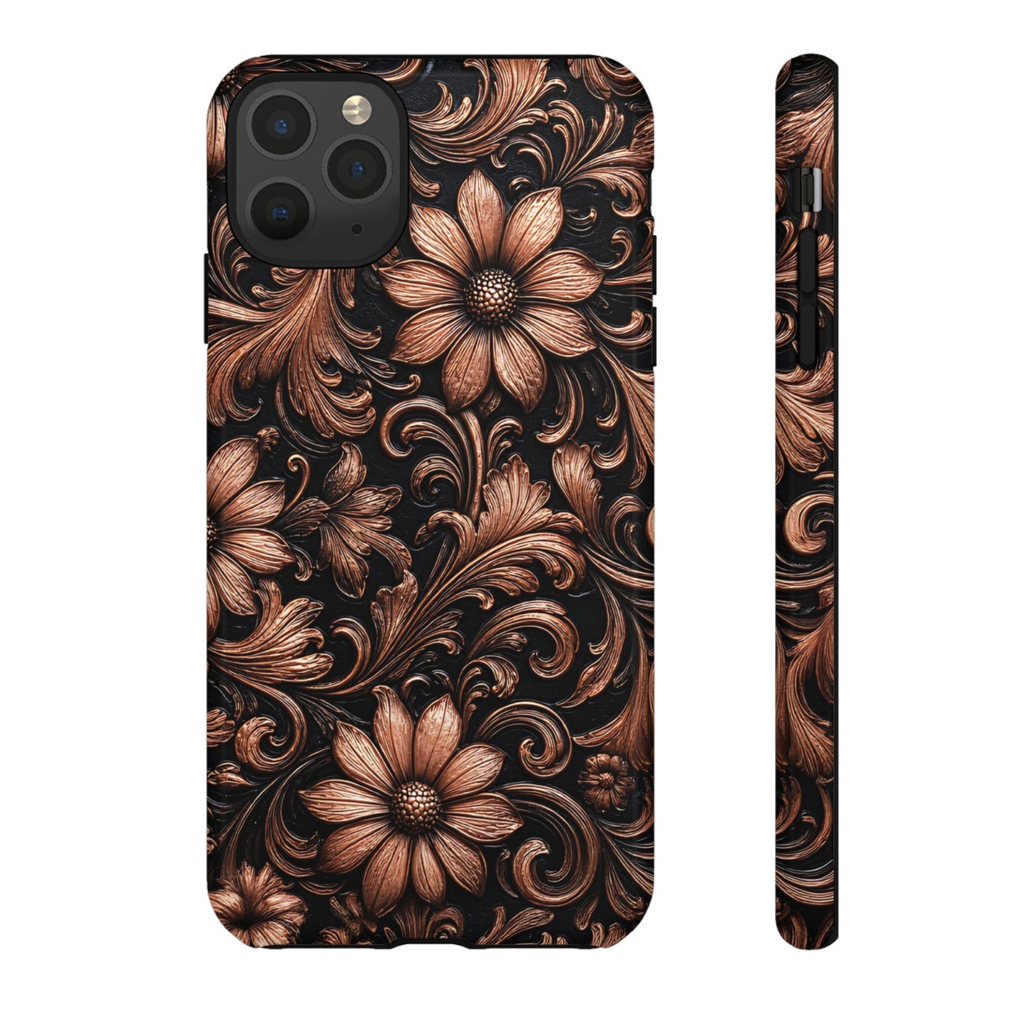 Rose Gold Floral Tough Case