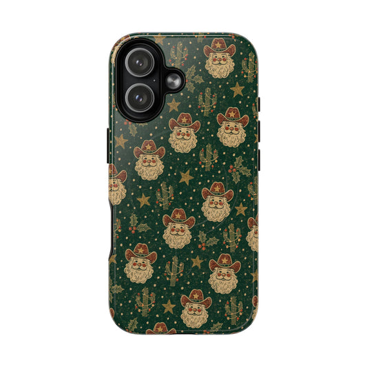 Santa Block Print Magnetic Case