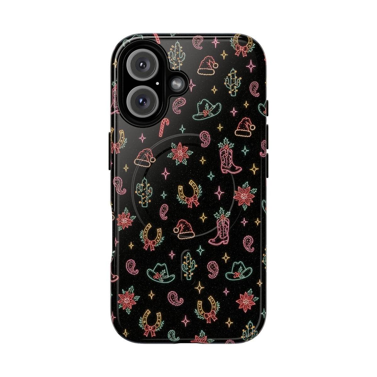 Neon Holiday Doodles Magnetic Case