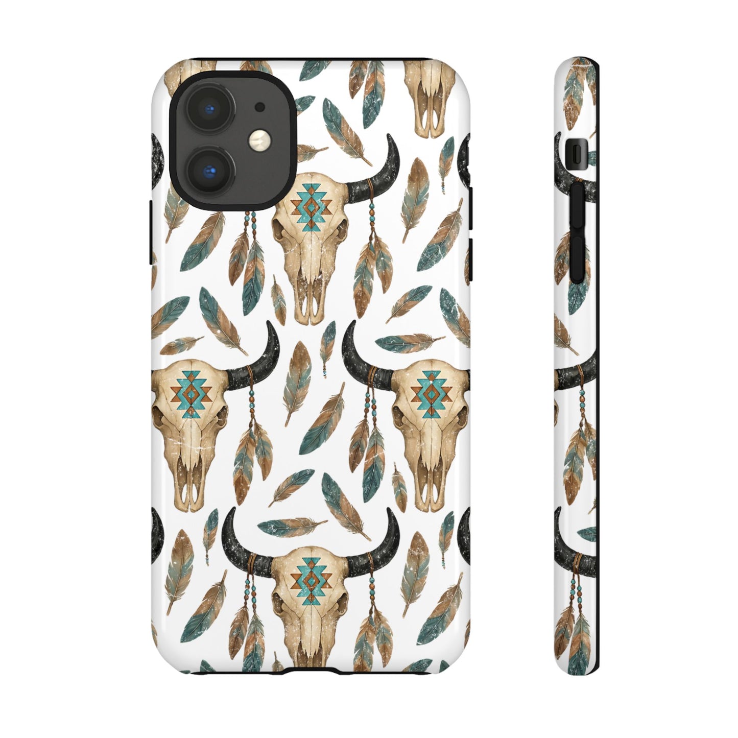 Aztec Feather Skull Tough Case