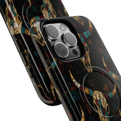 Stained Bull Skull Magnetic Case