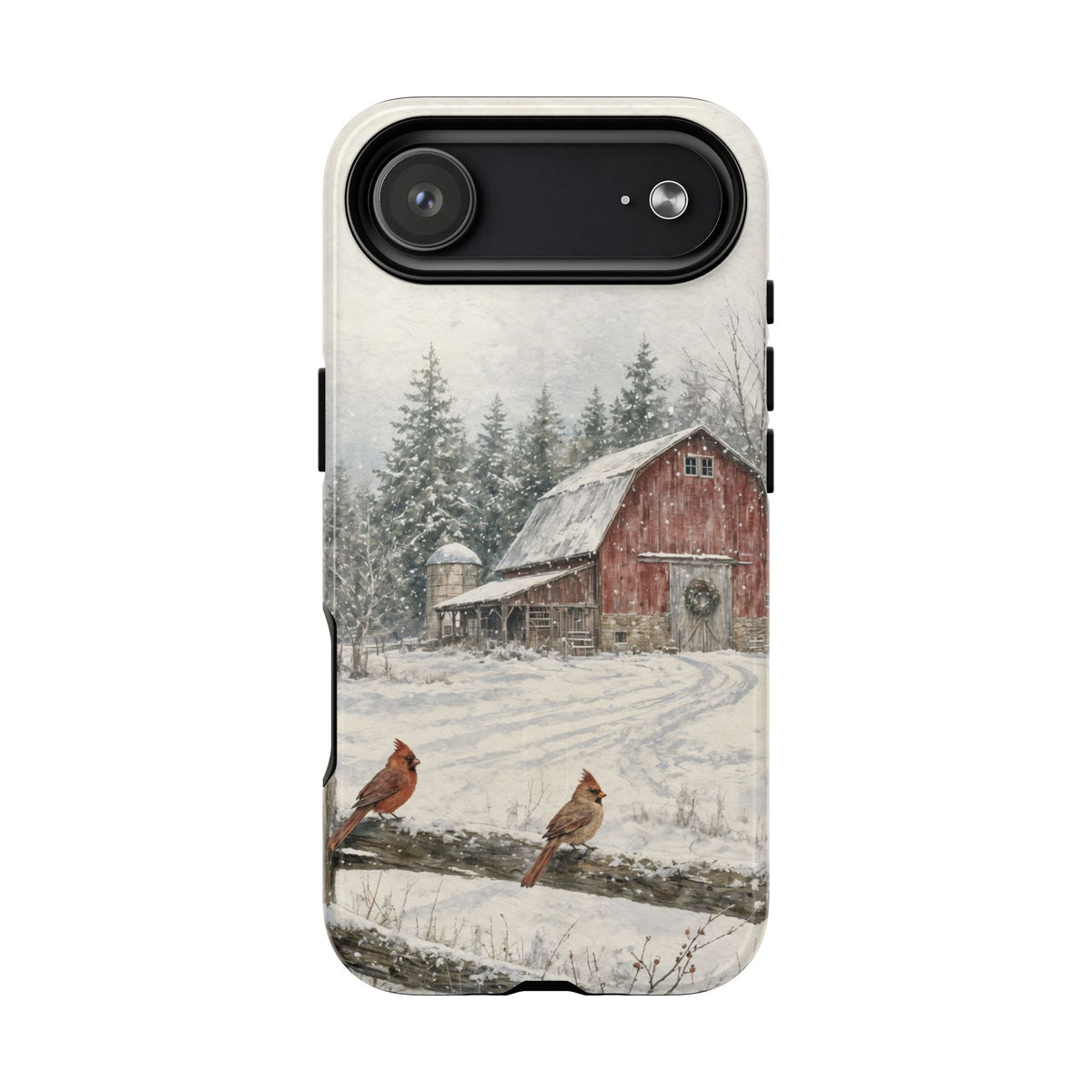 Snowy Red Barn Magnetic Case