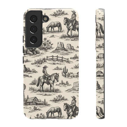 Western Toile Black Tough Case