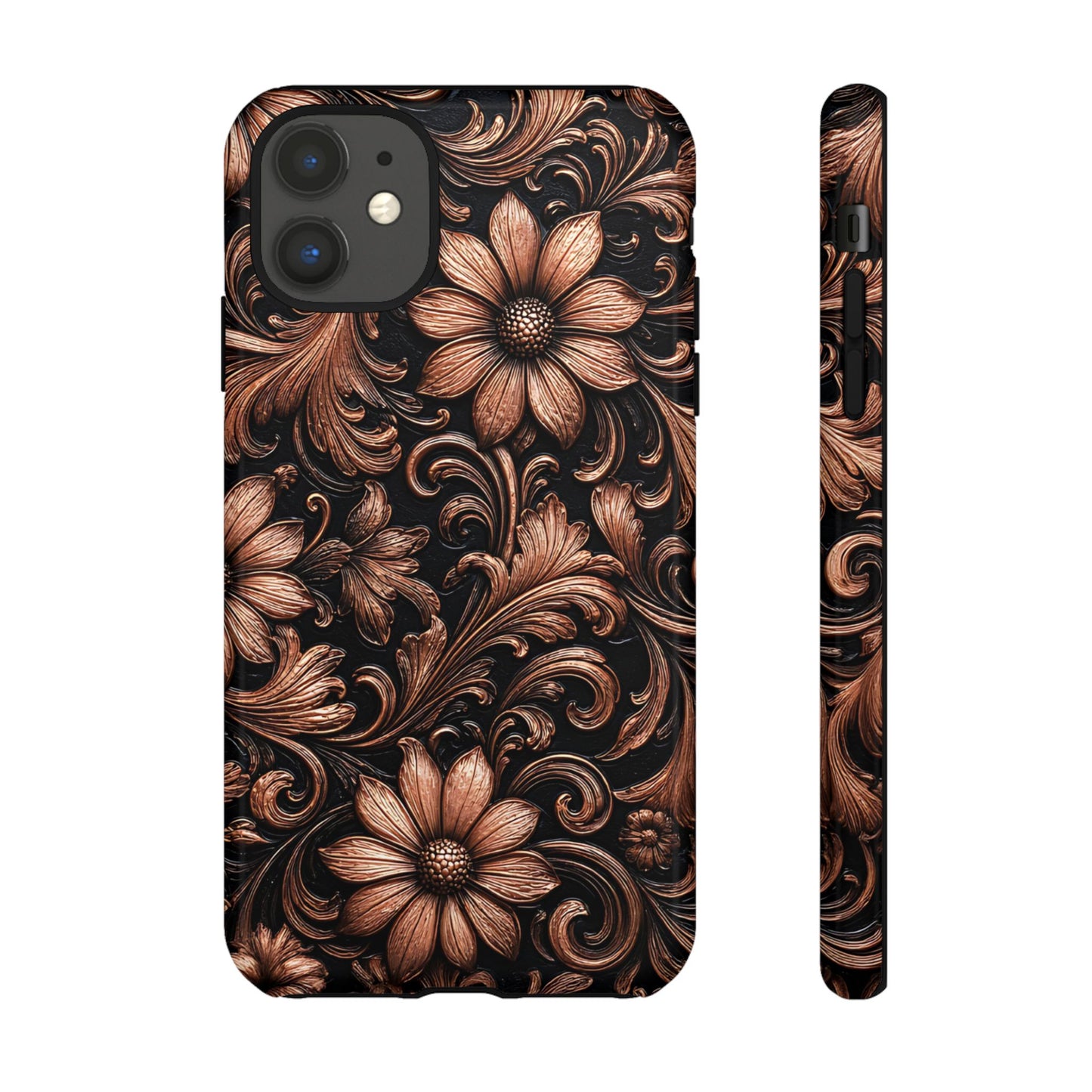Rose Gold Floral Tough Case