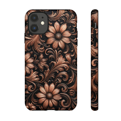 Rose Gold Floral Tough Case