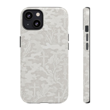White Camo Cross Tough Case