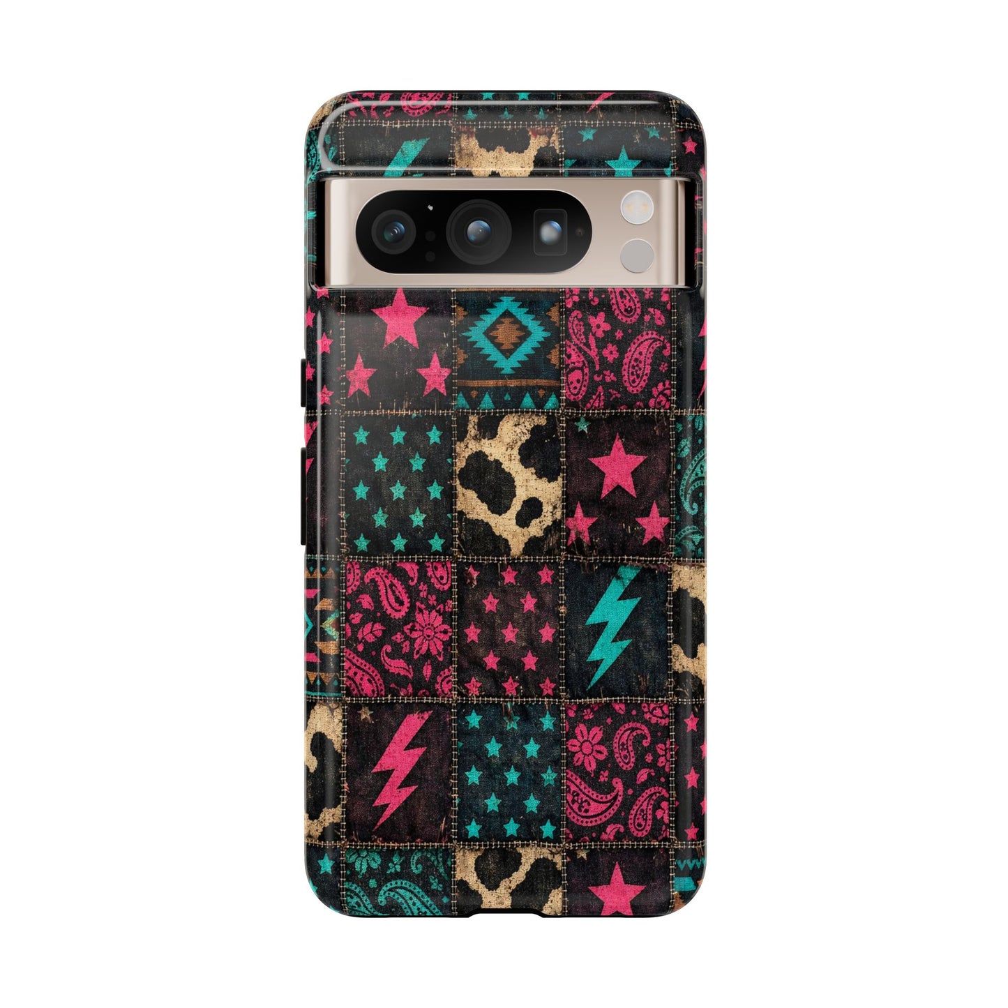 Neon Cowhide Patchwork Tough Case