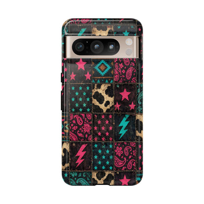 Neon Cowhide Patchwork Tough Case