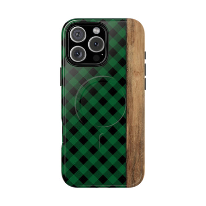 Green Plaid Magnetic Case