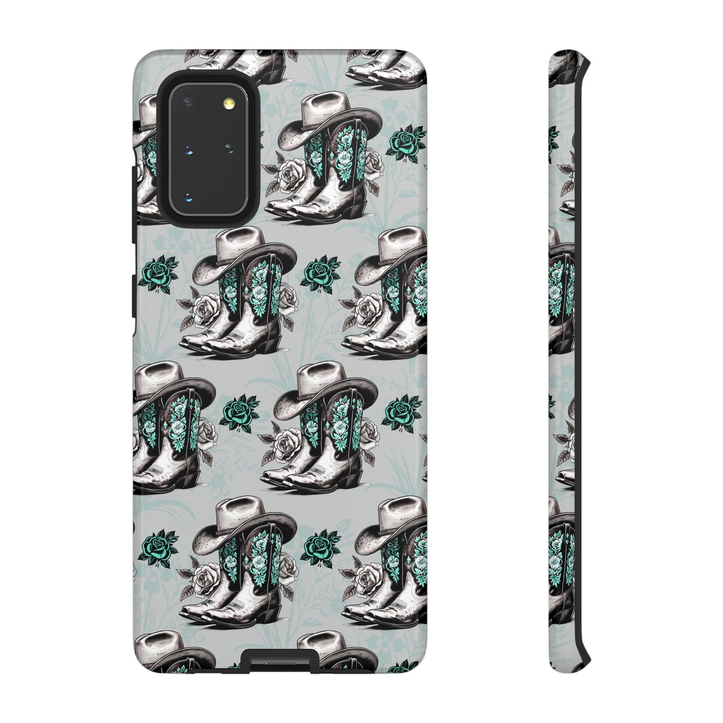 Teal Floral Boots Tough Case