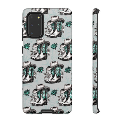 Teal Floral Boots Tough Case