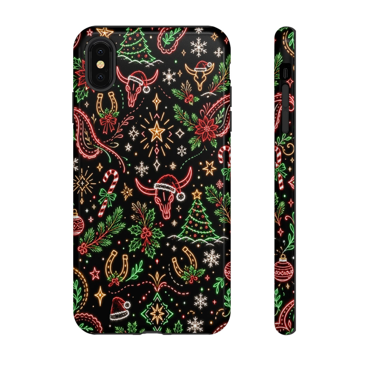 Neon Christmas Skulls Tough Case
