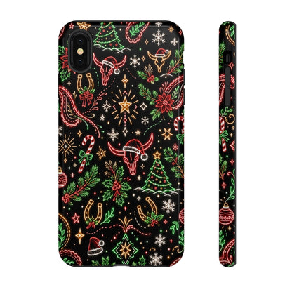 Neon Christmas Skulls Tough Case