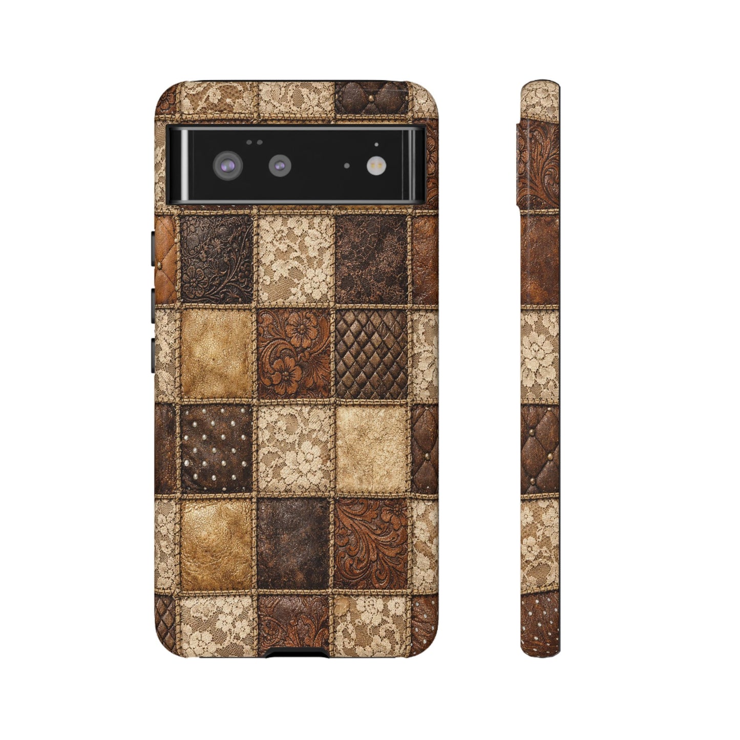 Leather Lace Patchwork Tough Case