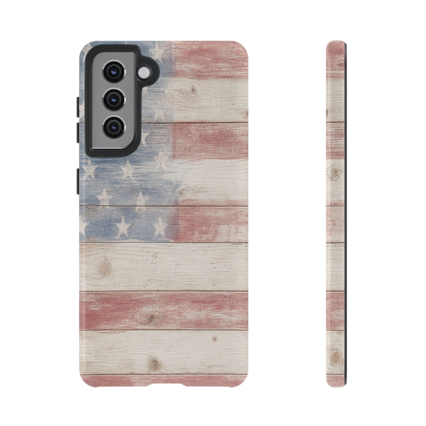 White Wood Flag Tough Case