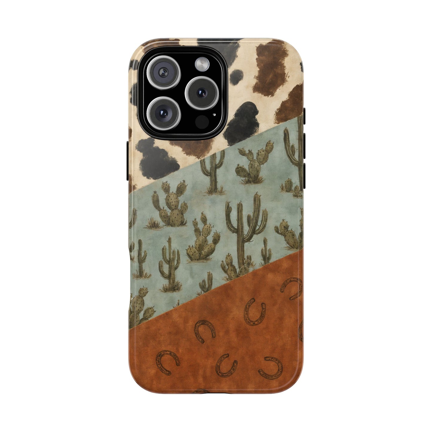 Cowhide Turquoise Cactus Tough Case