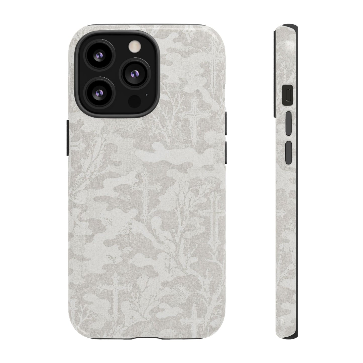 White Camo Cross Tough Case