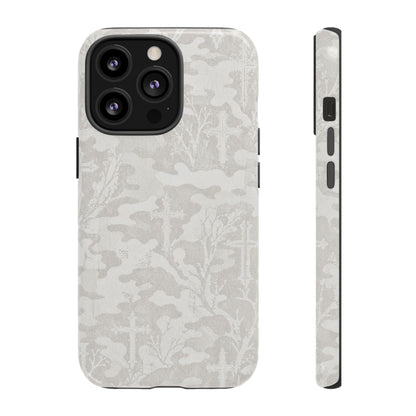 White Camo Cross Tough Case