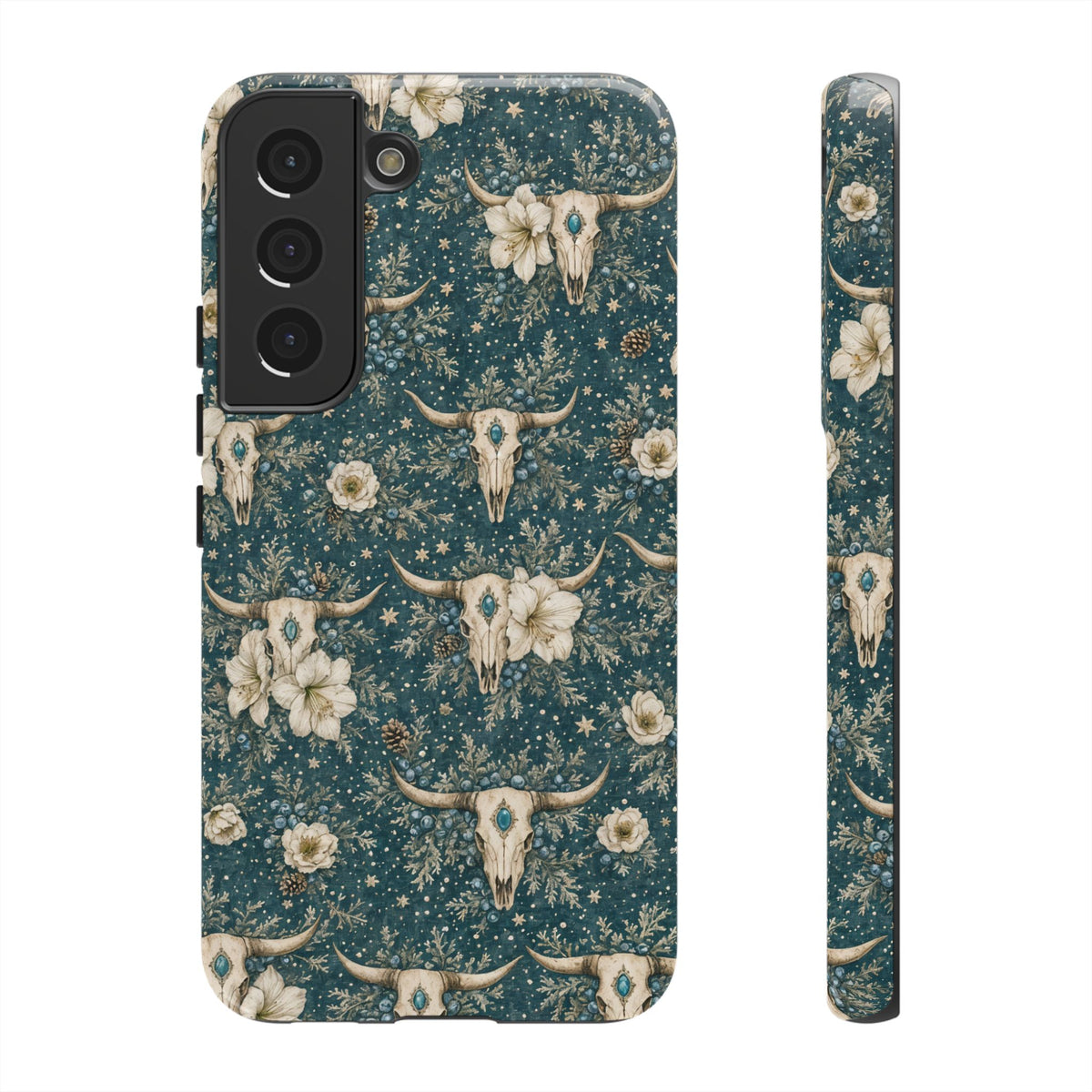 Turquoise Winter Skull Tough Case