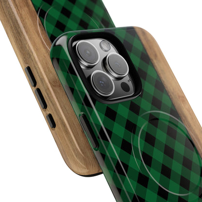 Green Plaid Magnetic Case