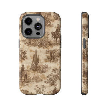 Ivory Cowhide Toile Tough Case