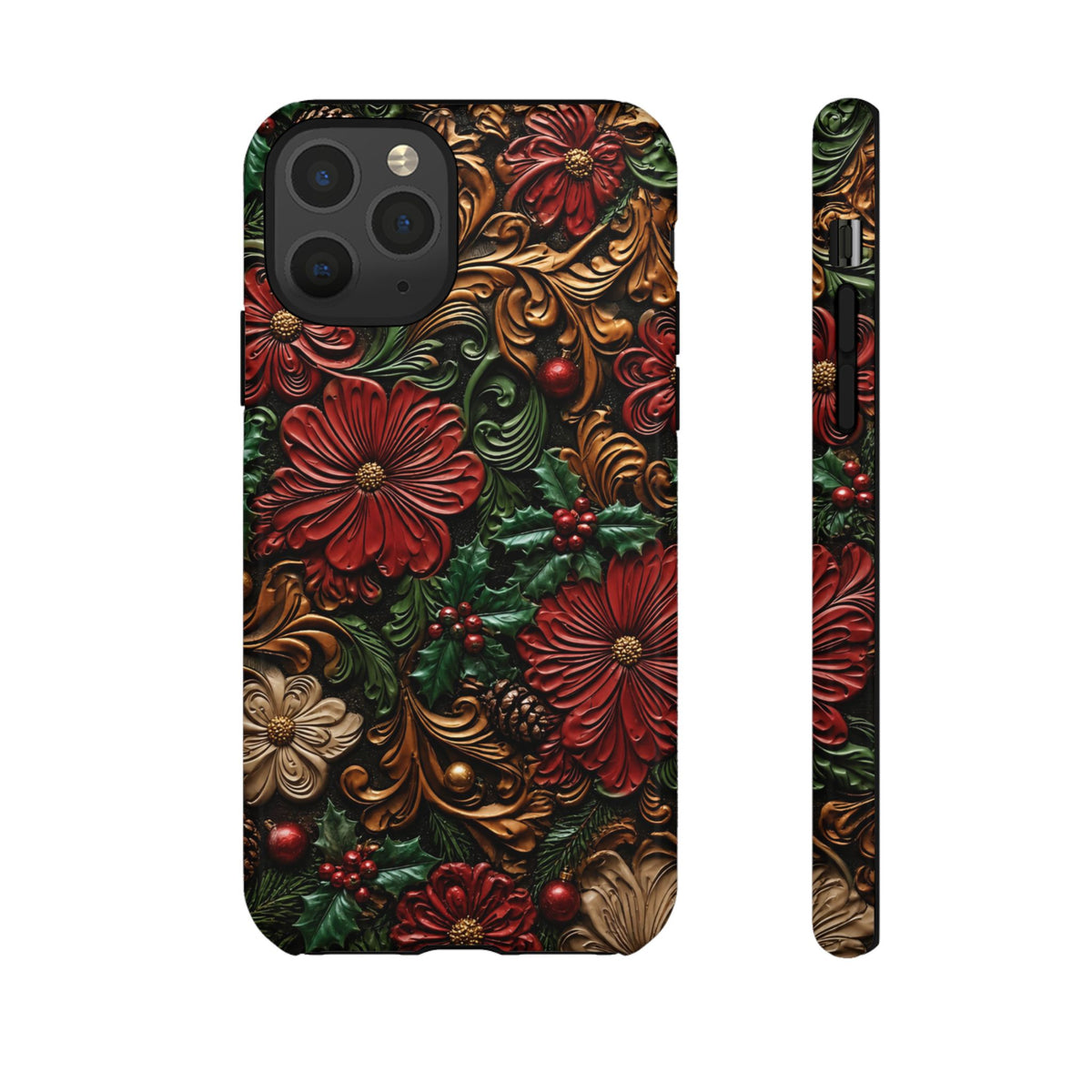 Tooled Christmas Blooms Tough Case