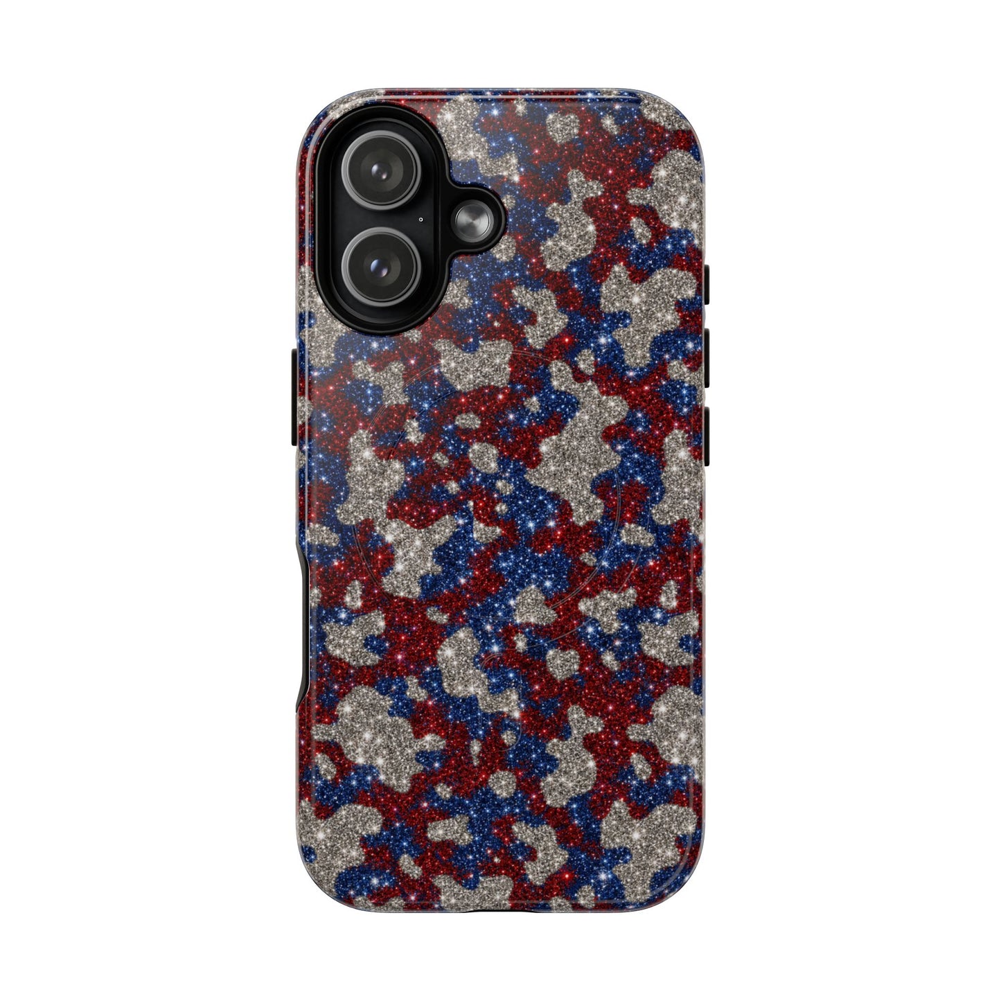 USA Cowhide Glitter Magnetic Case