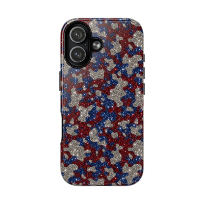 USA Cowhide Glitter Magnetic Case
