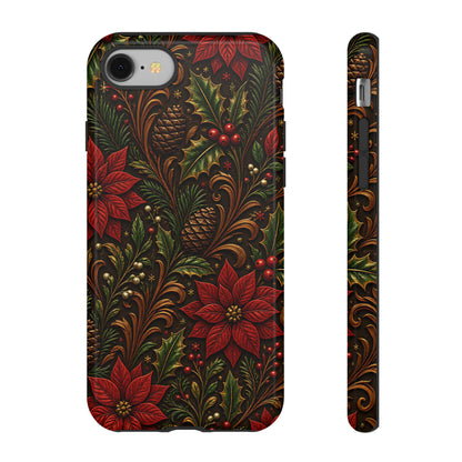 Carved Christmas Holly Tough Case