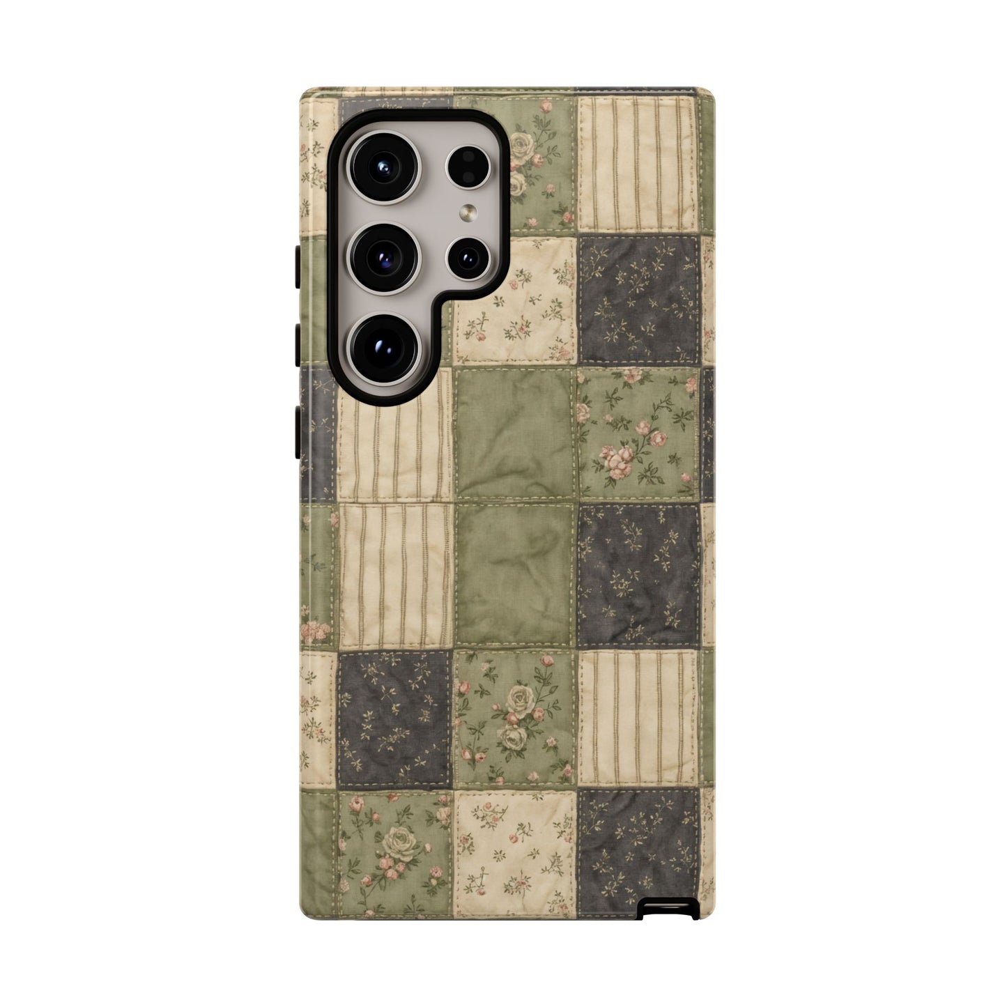 Sage Floral Patchwork Tough Case