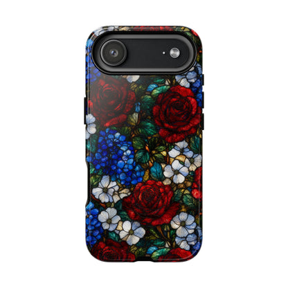Patriotic Floral Glass Tough Case