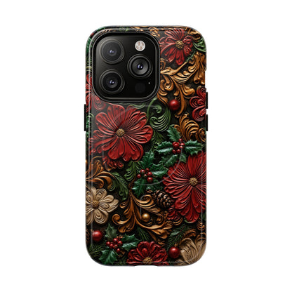 Tooled Christmas Blooms Magnetic Case