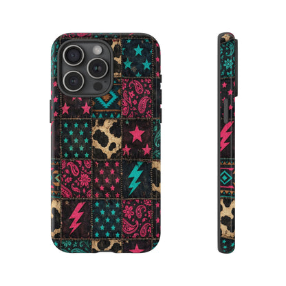 Neon Cowhide Patchwork Tough Case