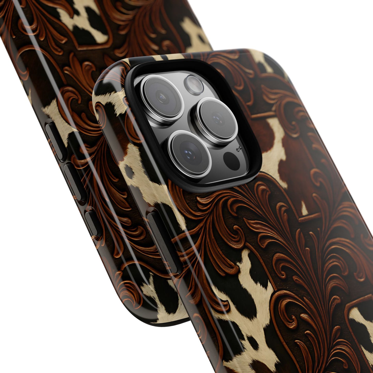 Faux Tooled Cowhide Tough Phone Case