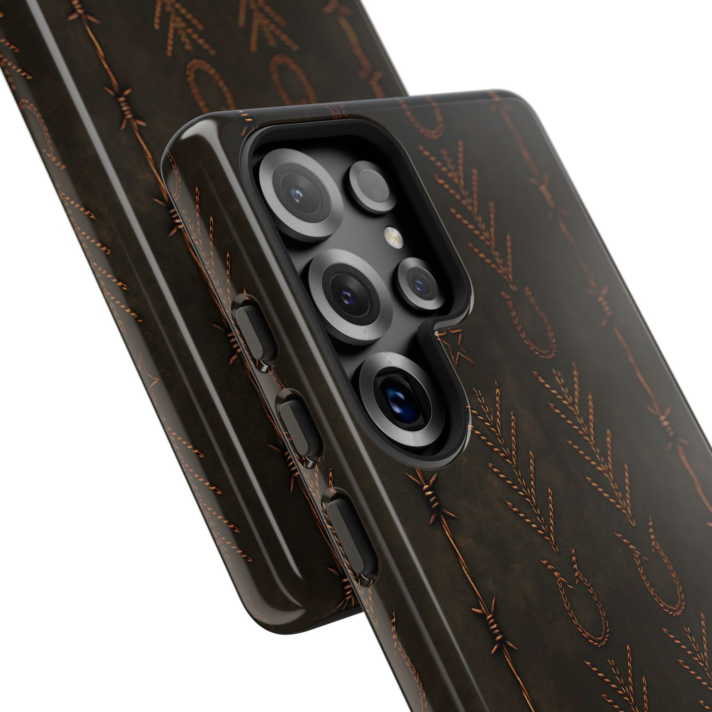 Black + Copper Barbed Wire Stitch Tough Case