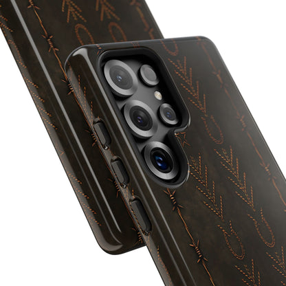 Black + Copper Barbed Wire Stitch Tough Case