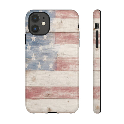White Wood Flag Tough Case