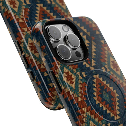 Navy Aztec Magnetic Case