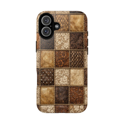 Leather Lace Patchwork Tough Case