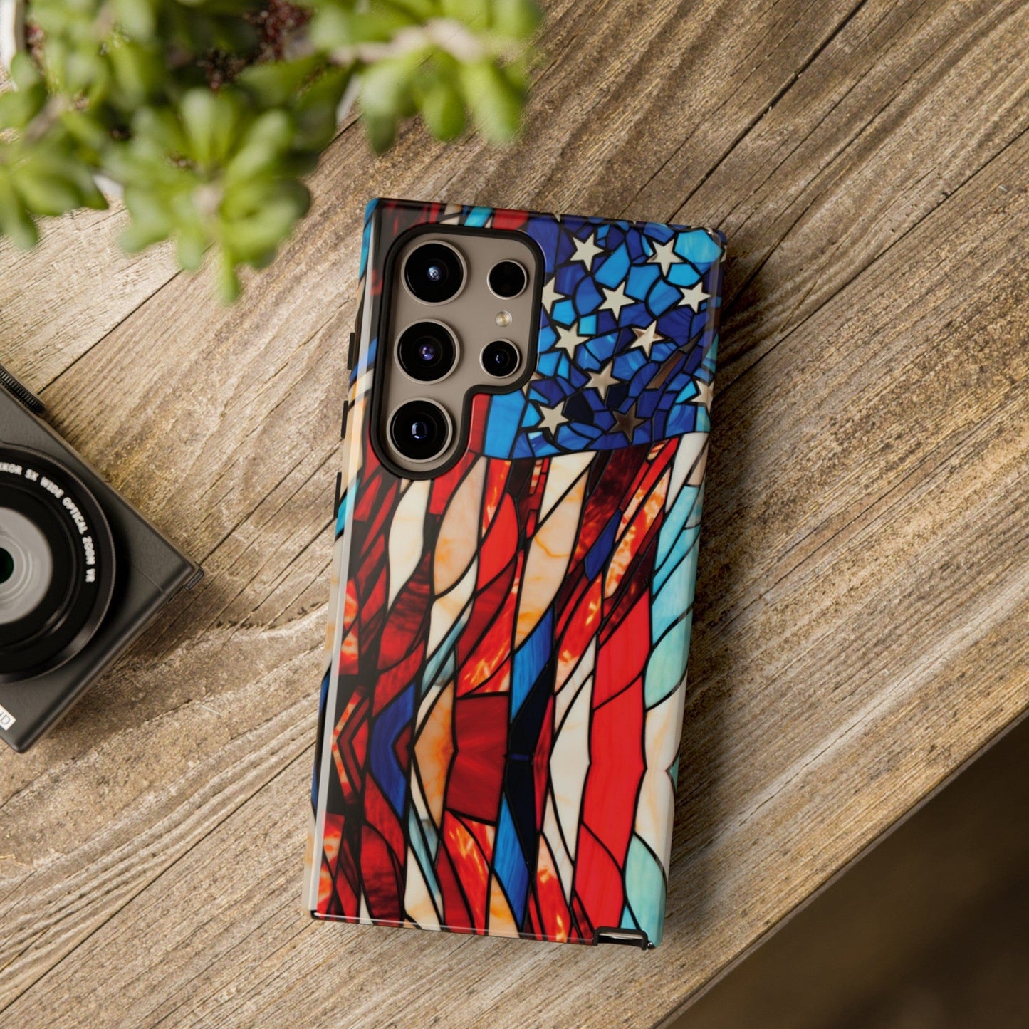 American Flag Stained Glass Patriotic Phone Case
